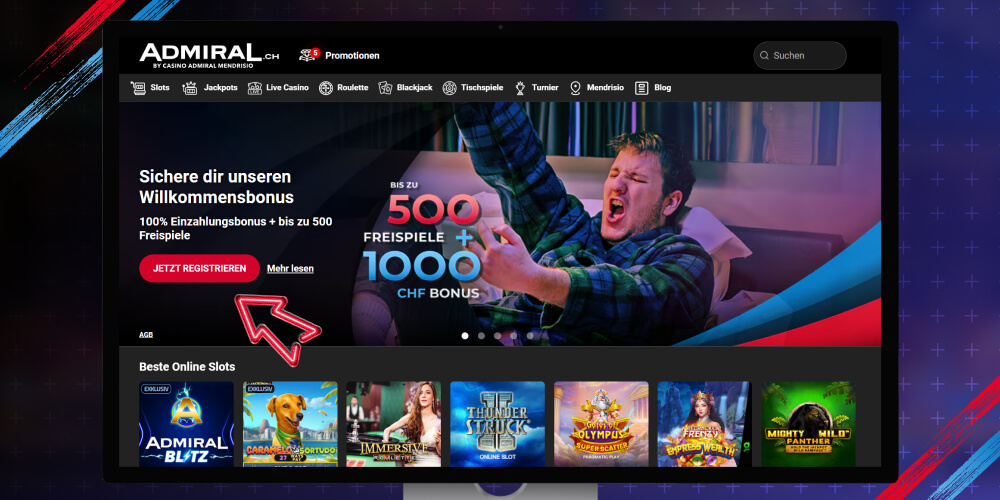 Klicken Sie auf die Schaltfläche Registrierung